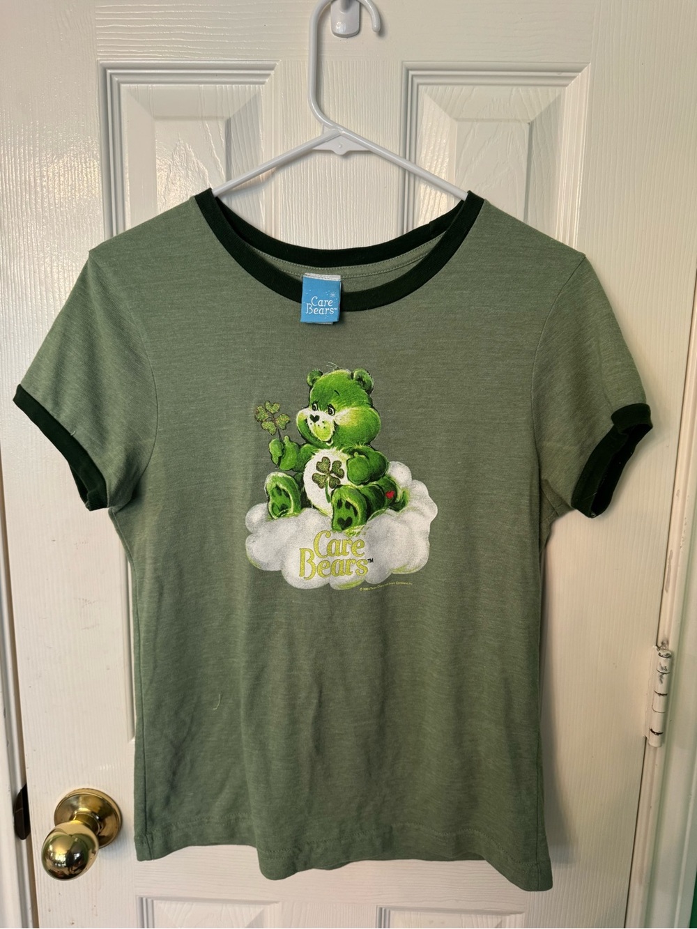 Care Bears Green Ringer Tee with Shamrock Bear Graphic